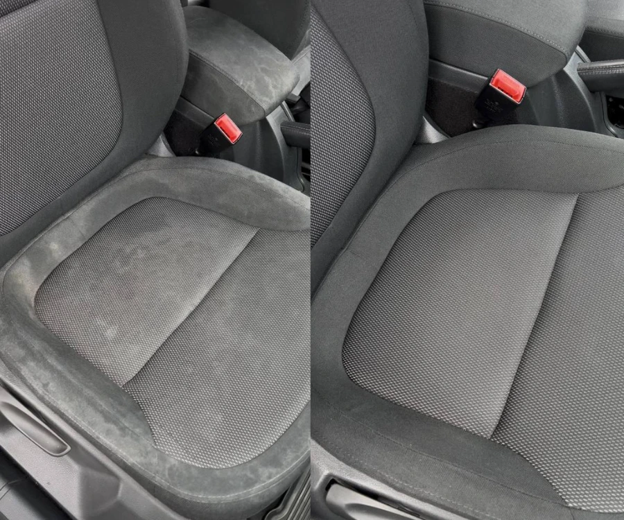 Sitz- und Polsterreinigung im Auto – Vorher und nachher
